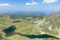 Panoramic view of the four of TheÃÂ Seven Rila Lakes Royalty Free Stock Photo